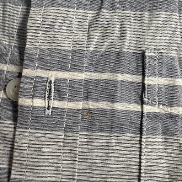 OLD NAVY Shirt Button Up Men XXL Grey‎ White Striped Regular Cotton (304) - Picture 9 of 9